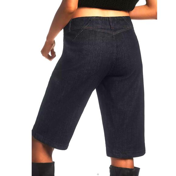 Anthropologie Pilcro Low-Rise Straight-Leg Riding Capri Jeans Shorts | Sz 29 NEW - Picture 3 of 12